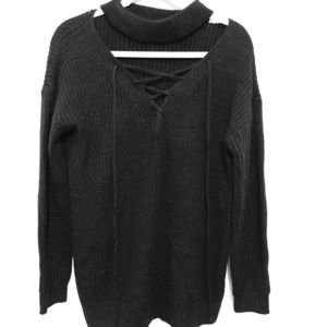 Black cut out sweater